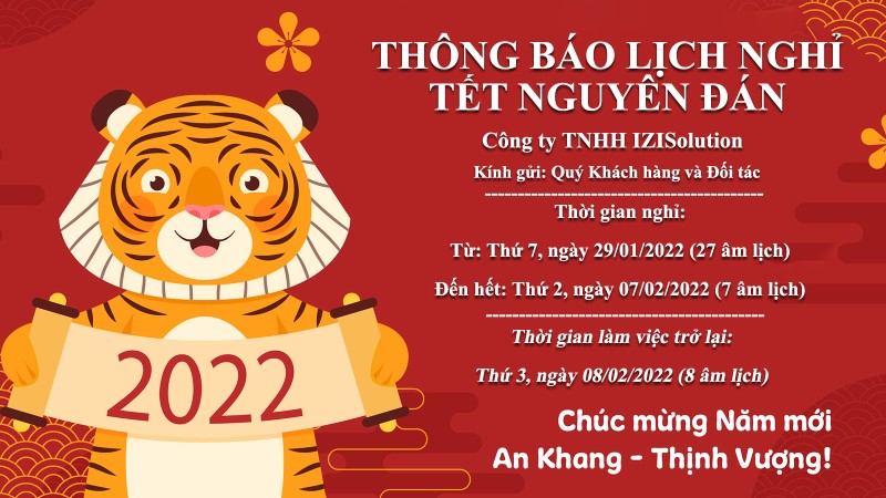 IZISOLUTION_THÔNG BÁO LỊCH NGHỈ TẾT ÂM LỊCH 2022