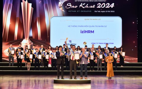 Giải pháp Quản trị Nhân sự Toàn diện iziHRM được vinh danh tại Lễ trao Giải thưởng Sao Khuê 2024