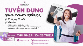 TUYỂN DỤNG QUẢN LÝ CHẤT LƯỢNG (QA)