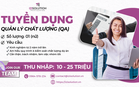 TUYỂN DỤNG QUẢN LÝ CHẤT LƯỢNG (QA)