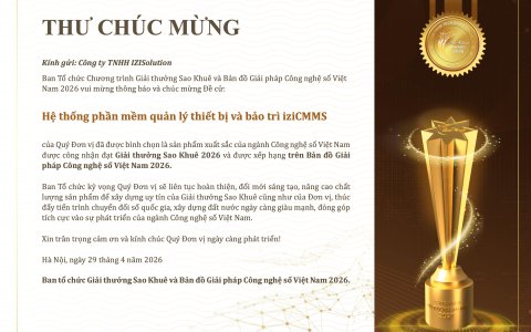 Khẳng định năng lực đổi mới số: iziCMMS đạt giải Sao Khuê 2026