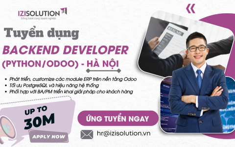 [HÀ NỘI] TUYỂN DỤNG LẬP TRÌNH VIÊN BACKEND (PYTHON / ODOO) – UP TO 30 TRIỆU