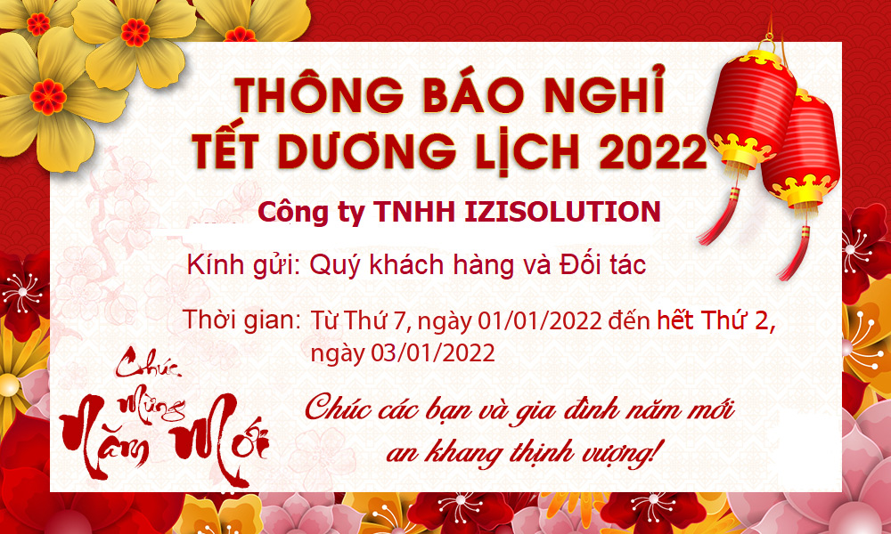 Thông báo nghỉ tết dương lịch Công ty TNHH IZISolution
