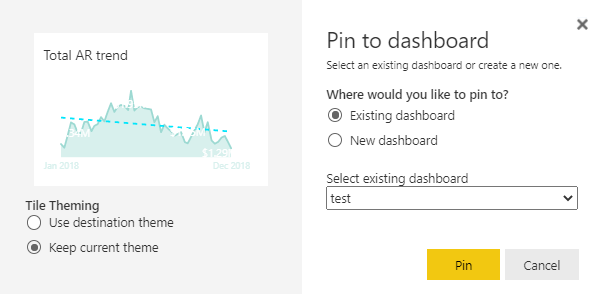 Pin vào một Dashboard có sẵn hoặc tạo mới