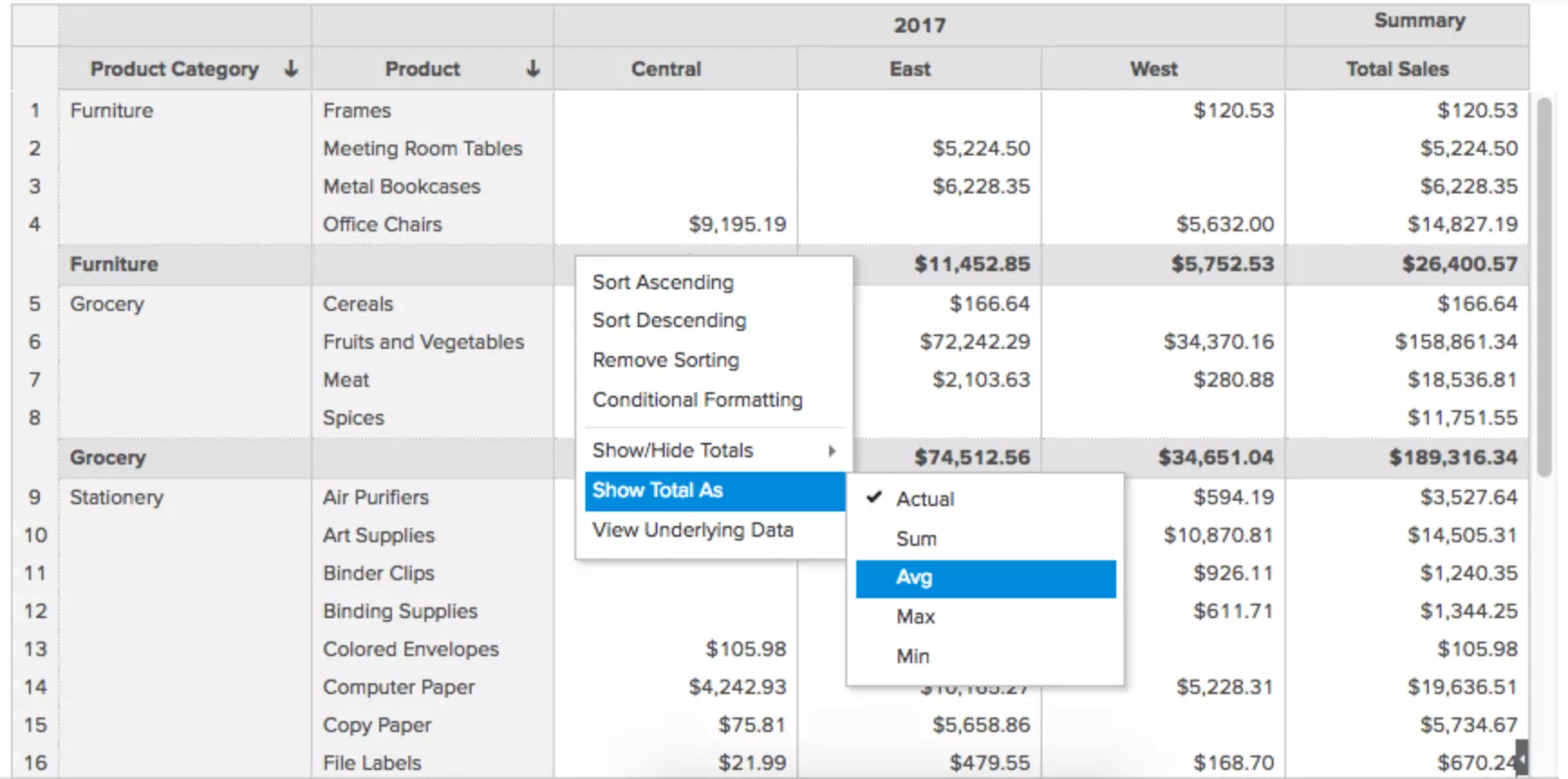 Pivot Table