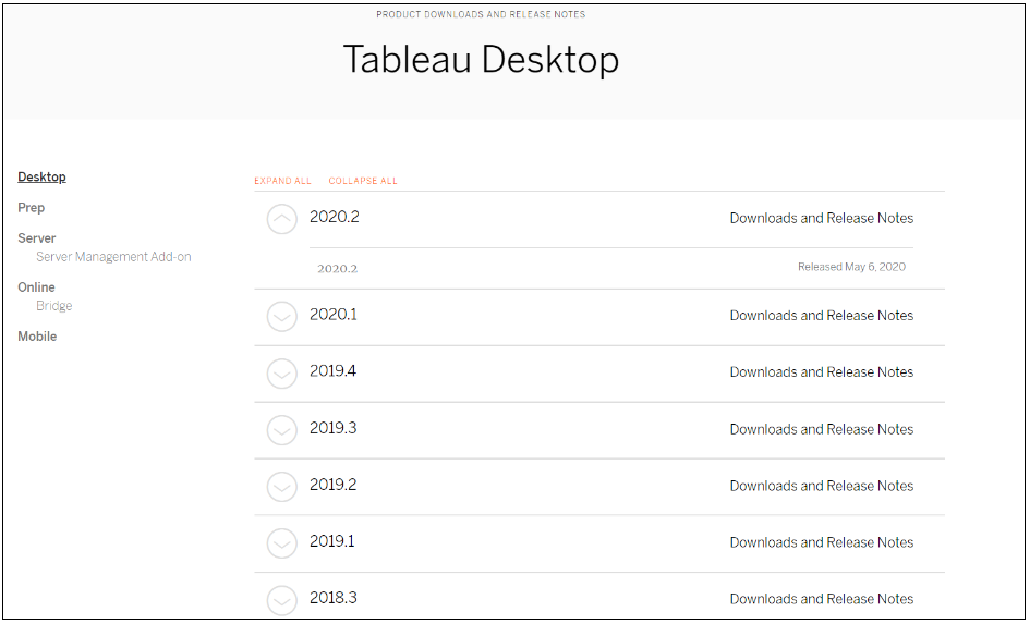 Tableau deskop