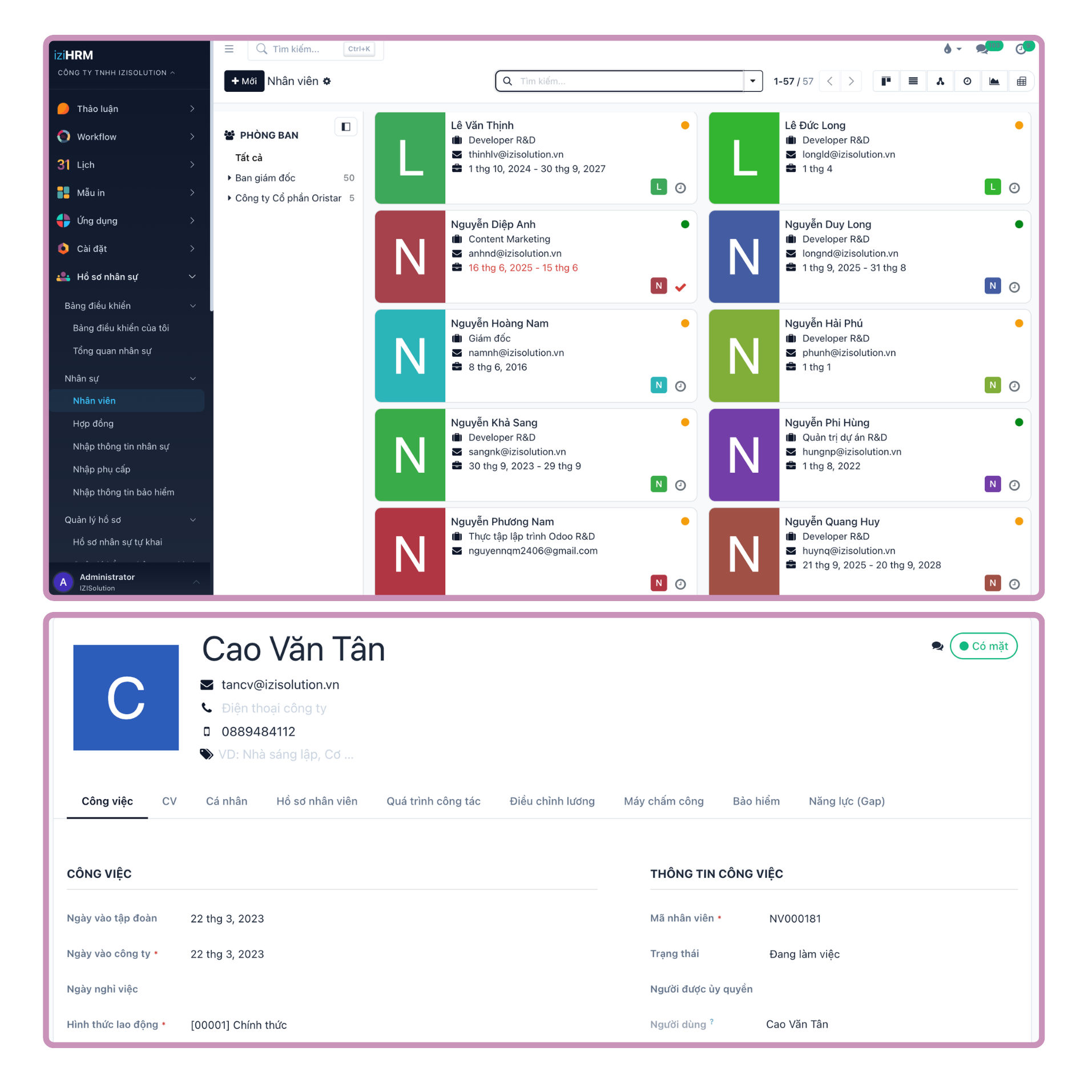 Dữ liệu nhân sự