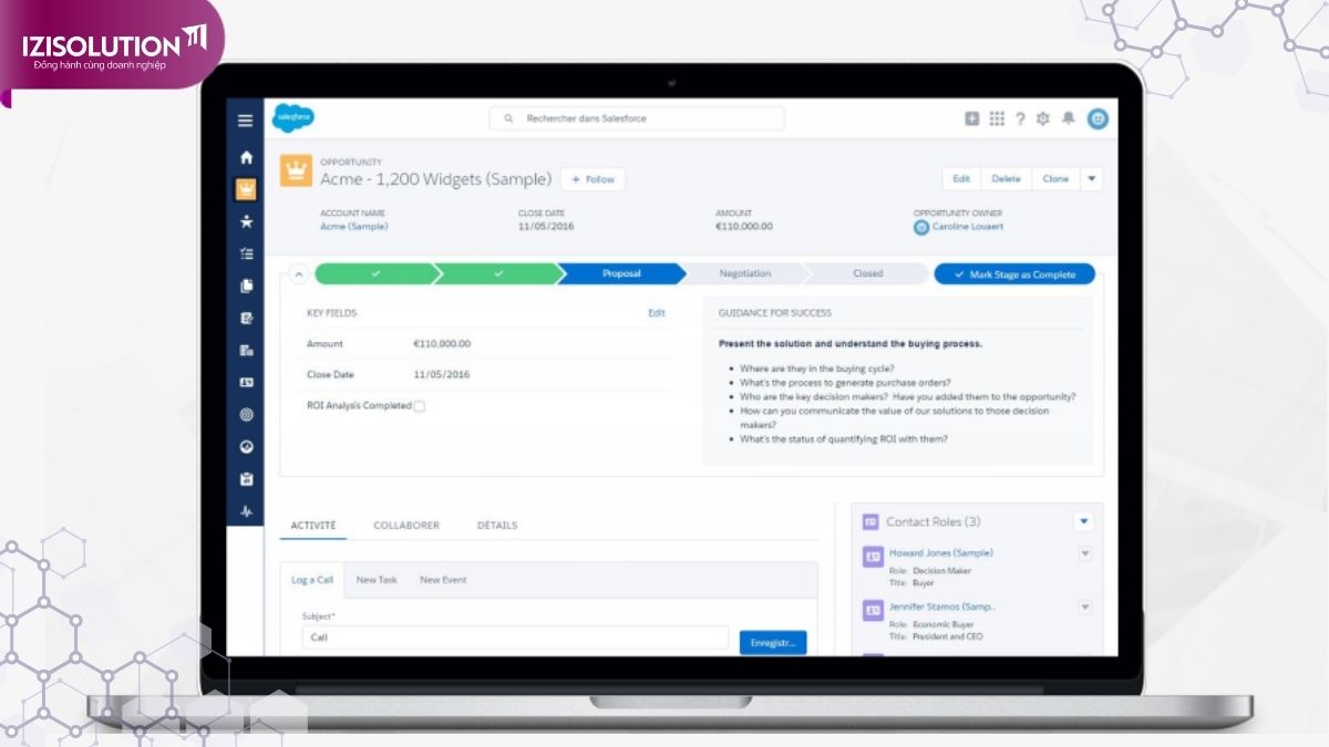 Giao diện người dùng form view của SalesForce